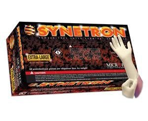 Synetron Extended Cuff Powder Free Latex Gloves - Medium , Box/50