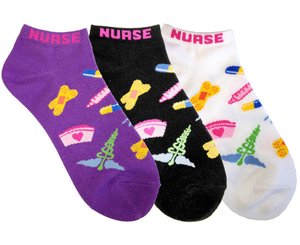 Fashion Socks, 3 Pack, Medical Symbols, Print < Prestige Medical #380-MES 