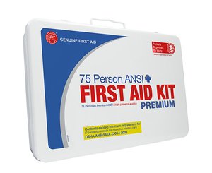 75 Person ANSI/OSHA First Aid Kit, Weather Proof Metal Case PREMIUM