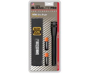 Mini Maglite Pro LED Flashlight W/ Holster, 2 Cell AA