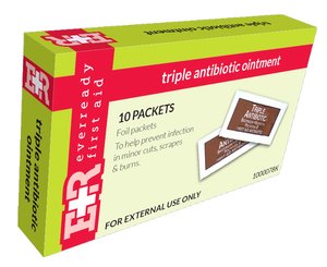 Triple Antibiotic Ointment Packets, 0.9g, 10's < EverReady First Aid #1000078K 