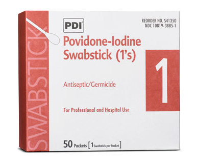 PVP Iodine Prep Swabsticks 4" , Box/50