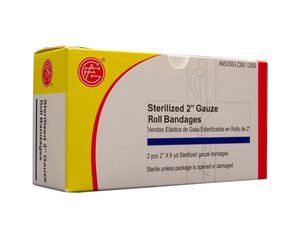 Gauze Bandages, 2 x 6 yds, (Sterile) 2 pcs/box < Genuine First Aid #9999-0401 