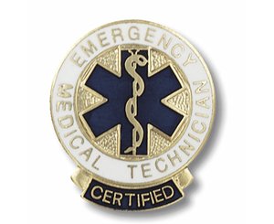 Certified Emergency Medical Technician Emblem Pin < Prestige Medical #1087 