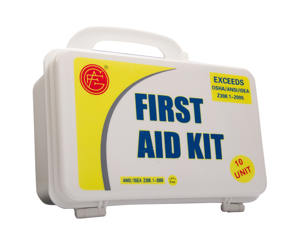 Unitized First Aid Kit, 10 Unit, Plastic Case