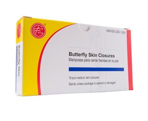 Butterfly Skin Closures, Medium, 16 pcs
