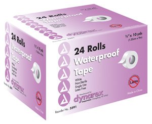 Waterproof Adhesive Medical Tape, 1/2" x 10 yds < Dynarex #3591 