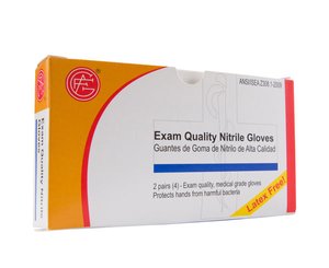 Nitrile Medical Grade Gloves, (latex free), 2 pair per box < Genuine First Aid #9999-1102 
