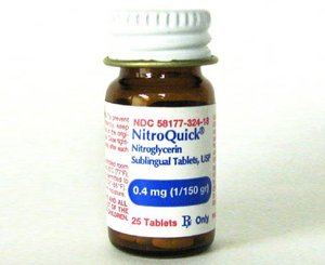 NitroQuick Nitroglycerin Sublingual - 0.4mg Tablets < Pfizer 