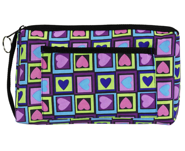 Compact Carrying Case, Four Square Hearts, Print
