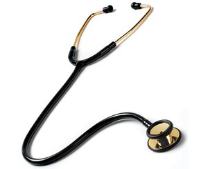 Clinical I Stethoscope, Gold Edition, Adult, Black < Prestige Medical #126-G 