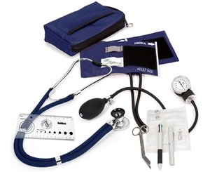 Aneroid Sphygmomanometer / Sprague-Rappaport Stethoscope Nurse Kit, Adult, Navy