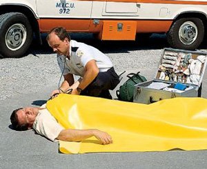 Emergency Rescue Blanket, Disposable, Yellow, 58" x 90" < TIDI #980077 