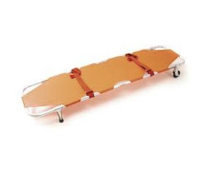 Model 11 Emergency Folding Stretcher w/ Wheels - Orange < Ferno #0101100 