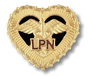 Licensed Practical Nurse (Filigreed Heart) Emblem Pin < Prestige Medical #1013 