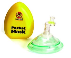 Pocket CPR Mask w/out Oxygen Inlet in Yellow Hard Case < Laerdal #82001933 