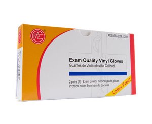 Exam Quality Vinyl Gloves, 2 pair/box < Genuine First Aid #9999-1101 