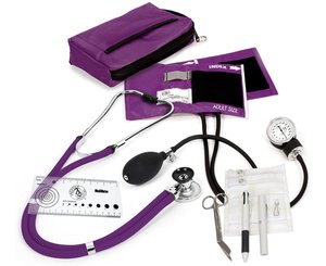 Aneroid Sphygmomanometer / Sprague-Rappaport Stethoscope Nurse Kit, Adult, Purple