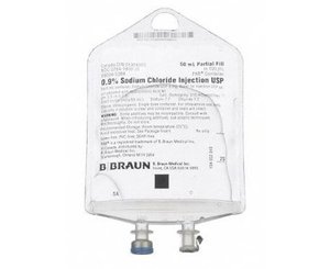 0.9% Sodium Chloride Injection, USP IV Bag, 50 mL 157 PAB < B Braun #S8004-5384 