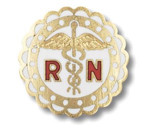 Registered Nurse (Scalloped Edge) Emblem Pin < Prestige Medical #1001 