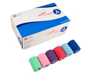 Sensi-Wrap Self-Adherent Bandage Rolls, 3" x 5 yds, Rainbow, Box/24