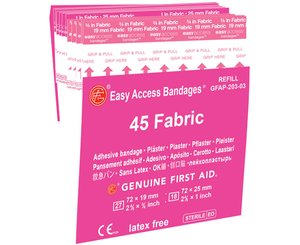 Easy Access Bandages 45 Fabric, Box/10 < Genuine First Aid #9999-2030-3 
