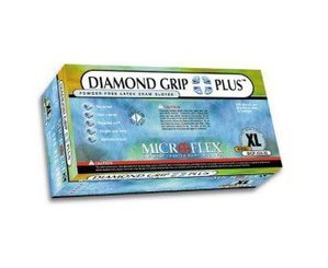 Diamond Grip Plus Latex Exam Gloves - Small , Box/100