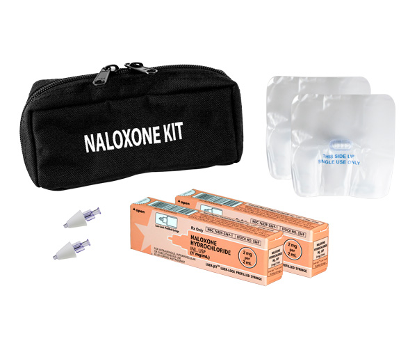 Fully Stocked Naloxone Double Kit in Tactical Black Pouch