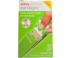 Easy Access Bandage Retail Box Plastic, '' x 3'', Box/30 < Genuine First Aid #0095-3200 
