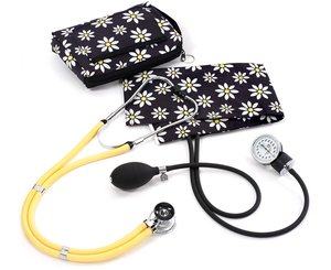Aneroid Sphygmomanometer / Sprague-Rappaport Stethoscope Kit, Adult, Simple Daisies, Print < Prestige Medical #A2-SDY 