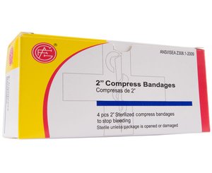 Compress Bandage, Off Center, 2, 4 per box < Genuine First Aid #9999-0301 