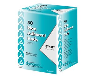 Non Adherent Pads, Sterile, 3" x 8", Box/50