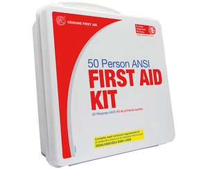 50 Person ANSI/OSHA First Aid Kit, Weather Proof Plastic Case < Genuine First Aid #9999-2127 