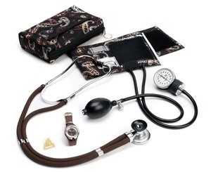 Aneroid Sphygmomanometer / Sprague-Rappaport Stethoscope Kit with Watch and Badge Tac, Adult, Paisley, Print < Prestige Medical #A2W-PAI 