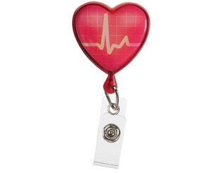 Retracteze ID Holder, EKG Heart, Print