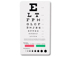 Snellen Pocket Eye Chart < Prestige Medical #3909 