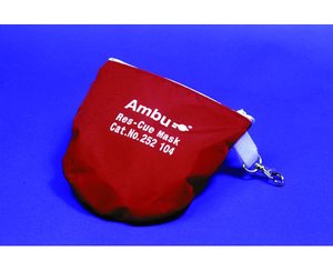 Res-Cue CPR Mask w/ Oxygen Inlet in Soft Red Case < Ambu #000 252 104 