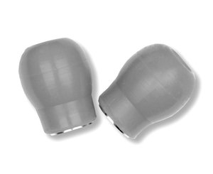 Deluxe Soft Threaded Eartips, Large, Grey, Pair