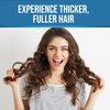 Picture of Face, Head, Person, Happy, Laughing with text EXPERIENCE THICKER, FULLER HAIR EXPERIENCE ...