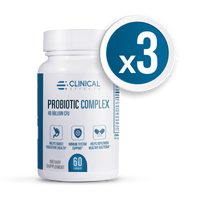 Picture of Shaker, Bottle with text CLINICAL Se EFFECTS Ser Am Pro PROBIOTIC COMPLEX of P MA lact 40...
