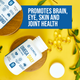 Promotes brain  eye skin and joint health