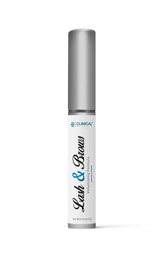 Picture of Cosmetics, Bottle, Perfume with text CLINICAL Volumizing Formula Lash & Brows Net Wt 0.14...