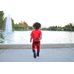 Picture of Fountain, Water, Pants, T-Shirt, Boy, Child, Male, Person, Walking, Portrait