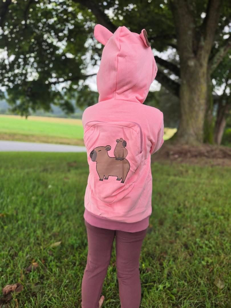 Image of ROSEWATER The Cozy One Capybara Backpack Hoodie