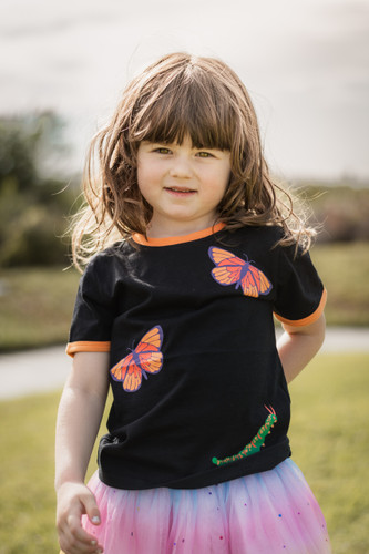 Picture of T-Shirt, Person, Photography, Portrait, Blouse, Sleeve, Child, Female, Girl, Dress