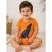 Picture of T-Shirt, Person, Photography, Portrait, Smile, Boy, Child, Male, Finger, Sitting with tex...