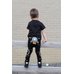 Picture of Pants, Jeans, Boy, Child, Male, Person, Walking, Back, Brick