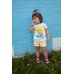 Picture of T-Shirt, Shorts, Ice Cream, Photography, Child, Female, Girl, Person, Portrait, Grass