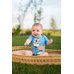 Picture of Photography, Face, Head, Person, Portrait, Grass, Sitting, Baby, Happy, T-Shirt