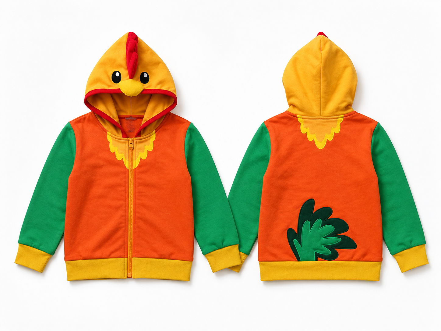 Front and back flat lay of the hoodie